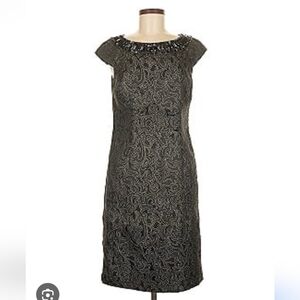 Spense black metallic Paisley dress sz 6  *2